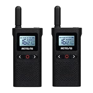 Retevis RB628 Walkie-Talkie, Mini Professionali Ricetrasmittenti Ricaricabile 1500mAh, PMR446, VOX, Display LCD, Leggero, Piccolo Walkie Talkie per Famiglia, Campeggio (2 Pezzi, Nero)