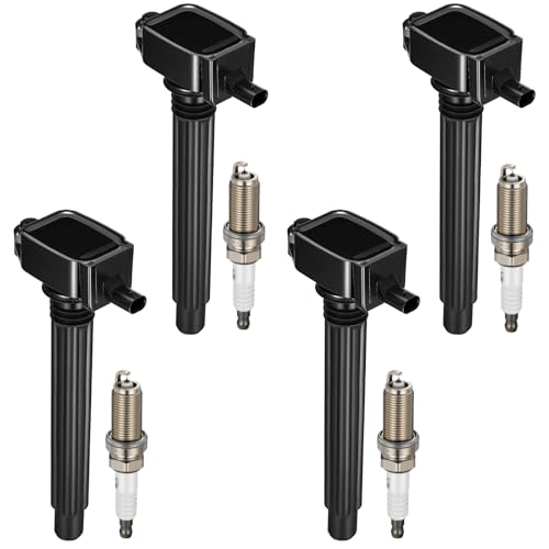 Image of 4 Ignition Coils & 4 Spark Plugs - for Jeep Compass /Renegade /Cherokee, for Fiat 500X, forChrysler 200, for Dodge Dart 2.4L L4 2013-2020 - Repl UF751 /4469