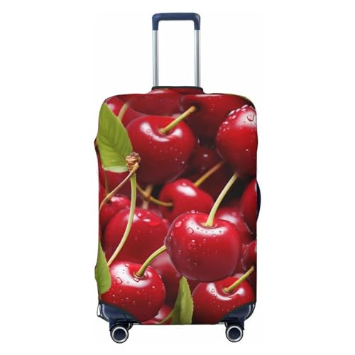 Red Cherries Luggage Covers for Suitcase Washable Suitcase Cover Fashion Stretch Suitcase Protector Cover Anti-Scratch Baggage Covers Fit 18-32 Inch Luggage Medium