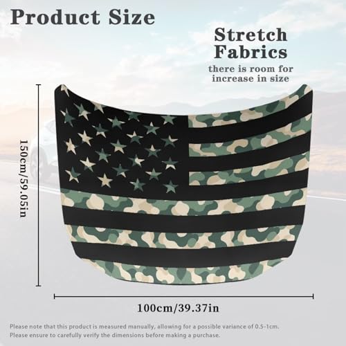 Image of Car Hood Cover, Protector Auto Hood Wraps Waterproof American Flag Auto Exterior Accessories for Compact Sedan SUV Truck Van (59x39 Inch)