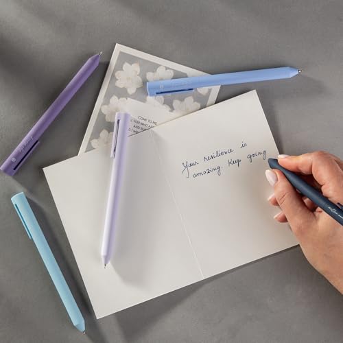 Image of DIVERSEBEE Gel Ink Pens Assorted Colors, 0.5 mm Fine Point, Bible Pens No Bleed Through with Cute Fine Tip, Bible Study Journaling Supplies Set, 5 Pack (Blue)