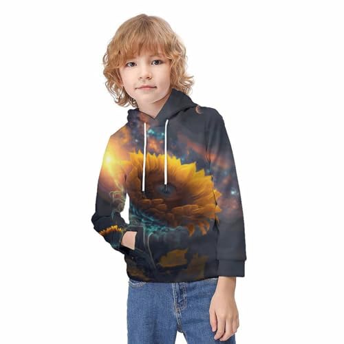Sweat à capuche tournesol 3D pull amusant idée cadeau ado 13-15 ans - 2
