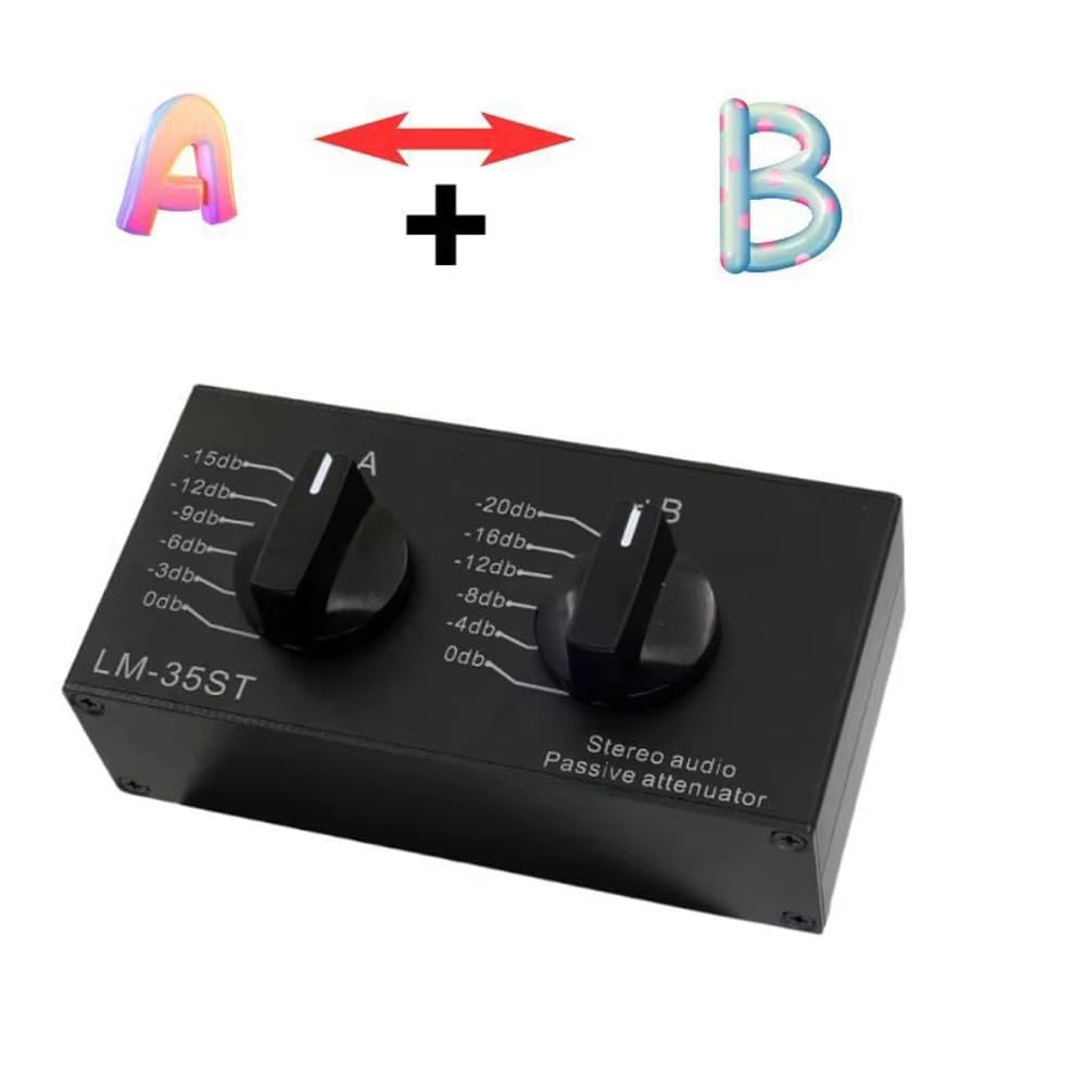 Audio Stereo Passivo a Doppio Canale | Attenuatore di livello del preamplificatore, regolabile senza perdite, tipo combinato, massimo -35 dB