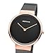 BERING 14531-166 Reloj de cuarzo para mujer con caja de acero inoxidable de 31 mm con acabado en oro rosa y esfera negra Imagen de BERING 14531-166 Reloj de cuarzo para mujer con caja de acero inoxidable de 31 mm con acabado en oro rosa y esfera negra