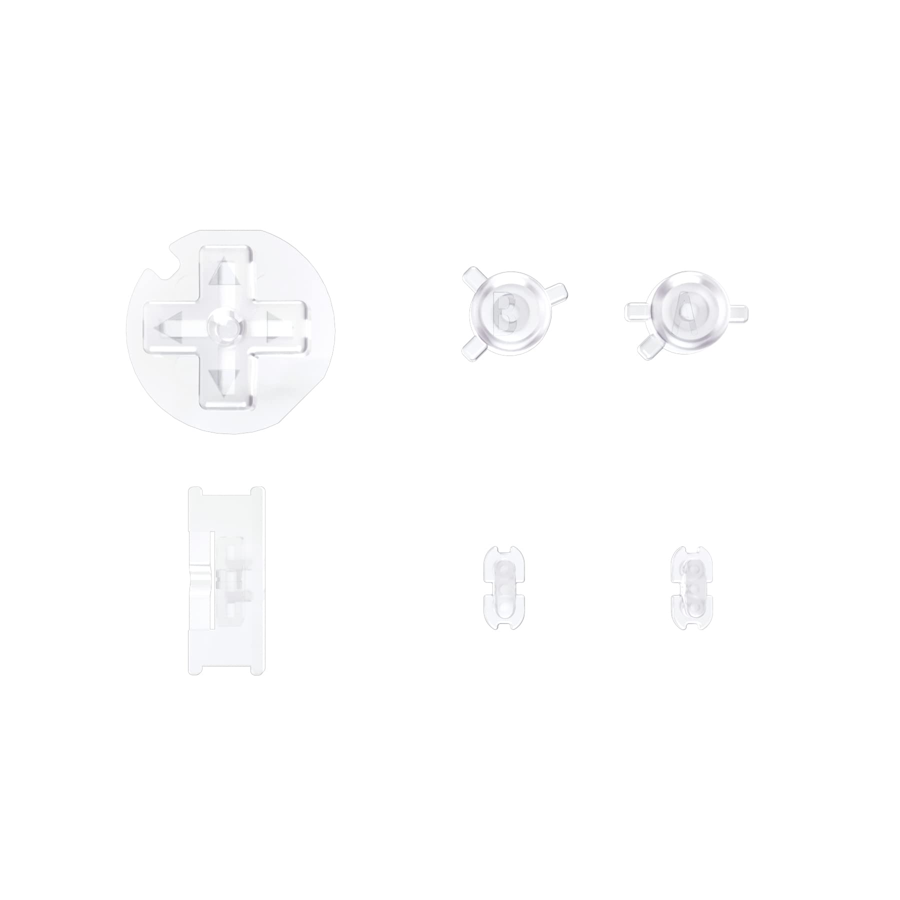 eXtremeRate Botones Completos para Gameboy Color, Teclas de Repuesto A B D-Pad Select Start, Accesorios para GBC, No Incluye Consola Portátil, Transparente