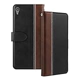 Shantime Leather Flip Case Compatible with Sony Xperia Z5 Case with Card Holder RFID Blocking Magnetic Kickstand Slim Fit Business Protective Cover(Black)