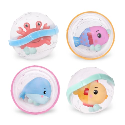 Fisher-Price™ Sensory Rattle Set, 4-Piece Baby Bath & Activity Toy Balls with Ocean Animals, Easy Grasp Rattles for Babies & Toddlers 6M+ - image 1