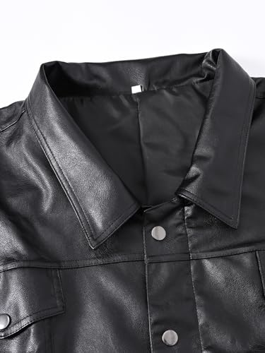 Men's Zipper PU Faux Leather Sleeveless Waistcoat Motorcycle Biker Vest Jacket4