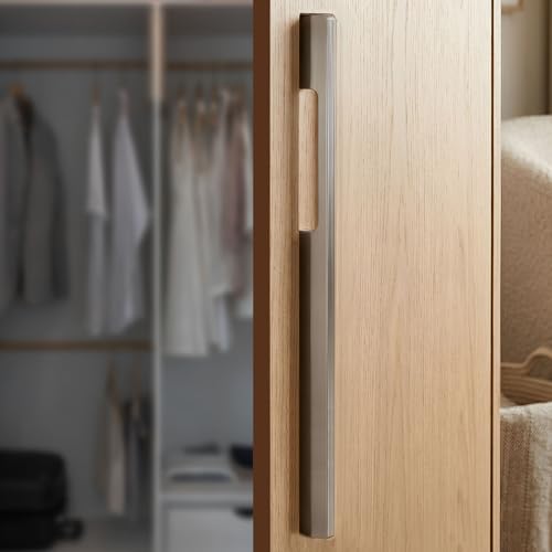 Image of VOLO Wardrobe and Cabinet Pull Handle - Versatile Handles for Wardrobes, Drawers, Sliding Closets, and Doors in Kitchens, Offices, and Bedrooms (SAC-35) (Satin, 600MM (24 Inch)) Pack of 1 Piece