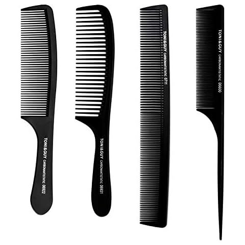 Phoetya 4 Pieces Wide Tooth Combs for Men, Professional Styling Comb Set, Curly Hair Combs, Heat Resistant Anti-static Cutting Combs, Detangling Hair Comb Set With Comfortable Handle, Black Cover
