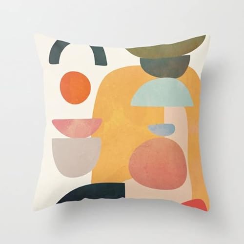 Fundas de Almohada Decorativas para sofá y Silla, 45x45cm, Funda de cojín Abstracta Moderna, Fundas de cojín abstractas geométricas de Plantas para el hogar Cover