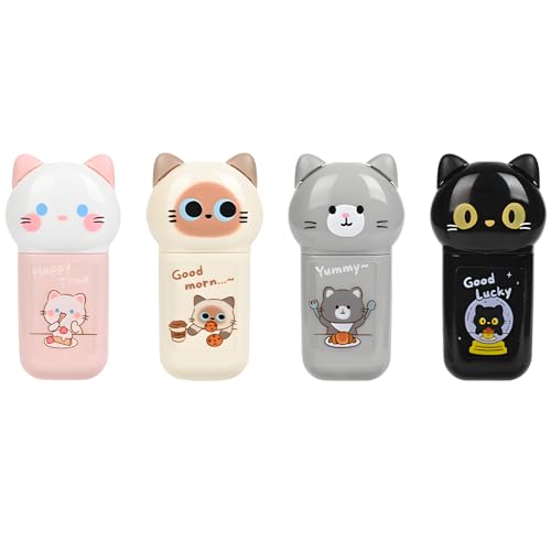 Lot de 6 mini stylos à ruban de correction japonais et papeterie chat kawaii