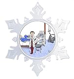 PrintedPerfection.com Personalized Friendly Folks Cartoon Snowflake Christmas Ornament: Physical The