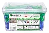 Marten Level UP | Fliesen-Nivelliersystem Set 1mm, 1,5mm, 2mm, 3mm | Perfekte Ergebnisse für Boden- und Wandbeläge | 5-15 mm Fliesenstärke (SET 150 + 50 + 1, 2 MM)