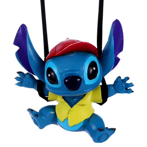 Pendentif de Rétroviseur de Voiture Stitch-Lilo Stitch Swing Décoration de Rétroviseur de Voiture Mignon Stitch Auto Parts Décoration de rétroviseur Cadeau d'anniversaire de Charme de Voiture