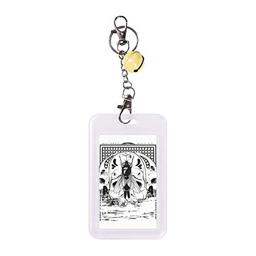 Étui carte de crédit jaune motif mouche squelette cloche protège-carte rigide