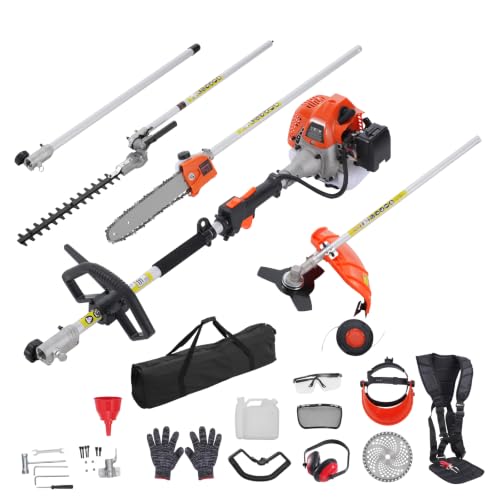 VEVOR 52cc Gas-Powered 6-in-1 Multi-Functional Trimmer - Hed...