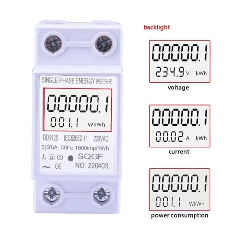 Medidor digital de energía monofásico de 220V CA para control de consumo 2