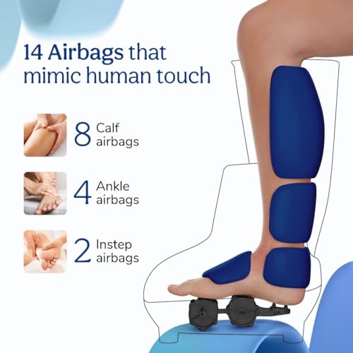 Image of Caresmith Revive Foot & Leg Massager Machine for Pain Relief | 14 Air Bags & 6 Foot Rollers with Infrared Warming | Foot Massager Machine for pain relief