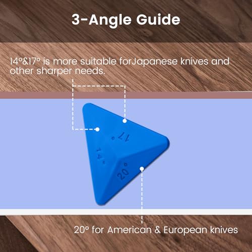 Image of 3-Sided Sharpening Stone Kit, 400 /1000 /5000 Grit Knife Sharpening Stone with Leather Strop, Angle Guide & Non-Slip Base, Professional Whetstone Knife Sharpener for Kitchen Knives, Scissors