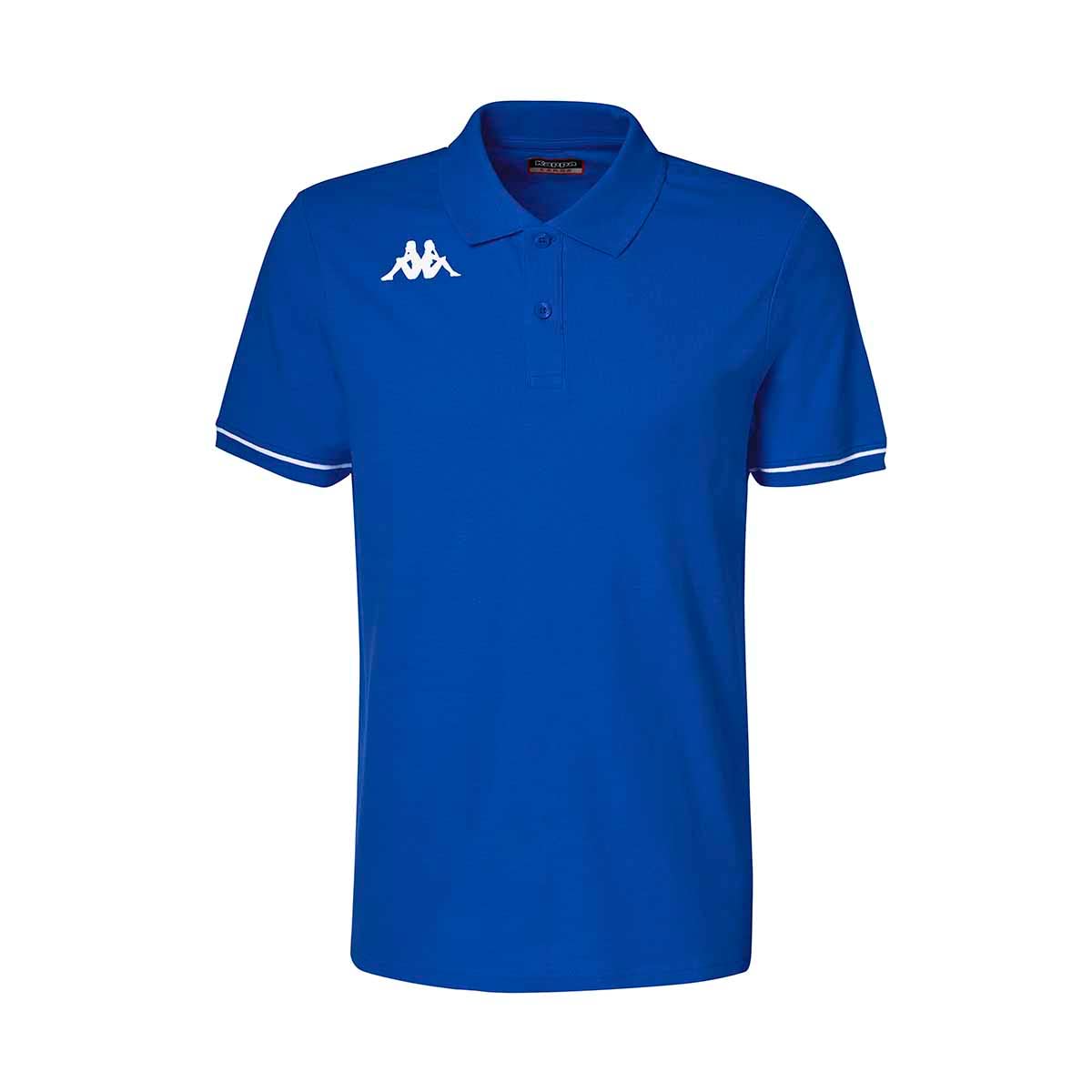 Kappa Camiseta BARLI, Polo para Hombre, Azul Zafiro/Blanco, 4XL