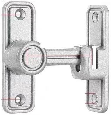 Door Lock Guard Latch Bolt 90 180 Degree Stainless Steel Toggle Latch Sliding barn Door Lock Black Iron Right Angle barn Lock(Black,2PCS)