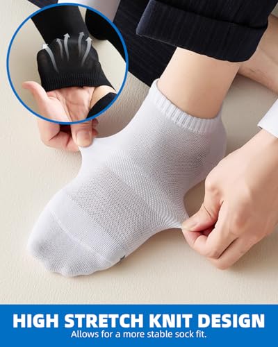 7Pack Men’s Athletic Ankle No Show Mid-Crew Socks Moisture-Wicking Cushion Sport Running4