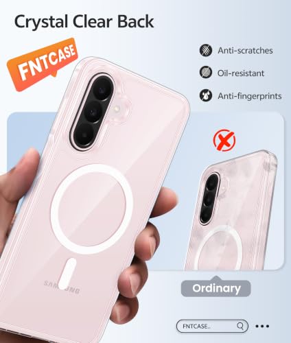 Image of FNTCASE for Galaxy A27 5G Phone Case: for Samsung A27 Cases [Fit for Magsafe] [Screen Protector] Military Grade Drop Protection, Anti Yellowing Clear Back, Slim Shockproof Protective Cover - Clear