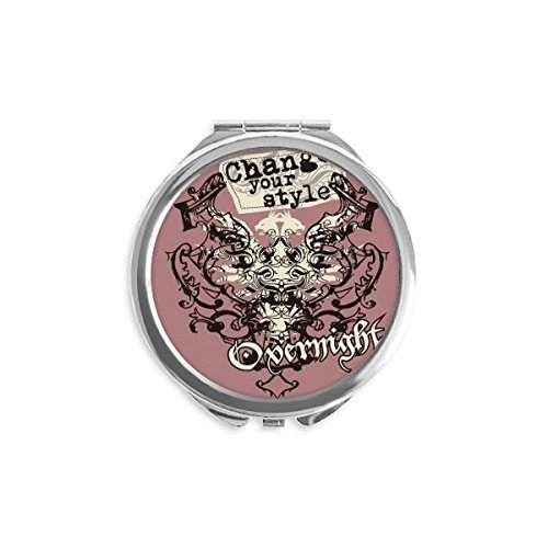 Miroir rond graffiti 2,6 x 2,4 pouces compact et multicolore pour le maquillage