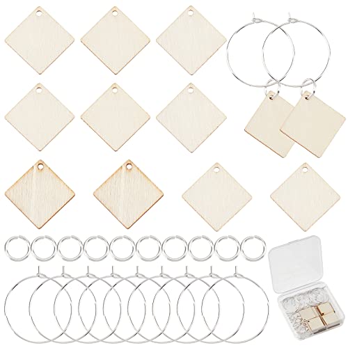 Identificadores de vidrio para bebidas de madera SUNNYCLUE etiquetas para copas de tallo 20 uds