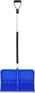 Homgoday Pala quitanieves para terraza, escaleras, aceras, color azul, 145 cm, metal