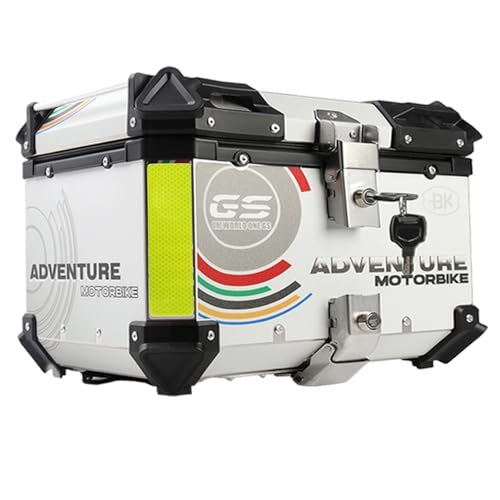 Coffre de moto verrouillable blanc 65L pour sécuriser vos deux casques intégraux