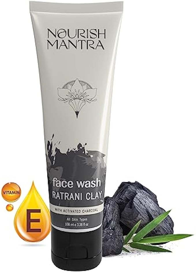 NOURISH MANTRA-Ratrani Moroccan Lava Face Wash | Enriched With Moroccan Clay, Activated Charcoal & Vitamin E | Face Wash For All Skin Types | Paraben & SLS, SLES Free