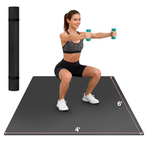 Stepwaver Extra Large Exercise Mat, 6'x4' (6mm) Thick Workout Mat