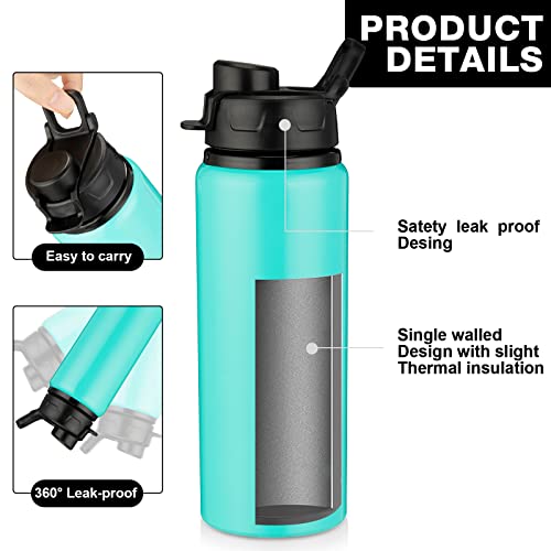10 Pcs Aluminum Water Bottles 24 Oz Metal Reusable Water Bottle Lightweight Sports Water Bottle Snap Lid Travel Water Bottle Sports Mug Leak Proof Thermo Mug For Travel Camping Hiking (Multi Color) #TOP2