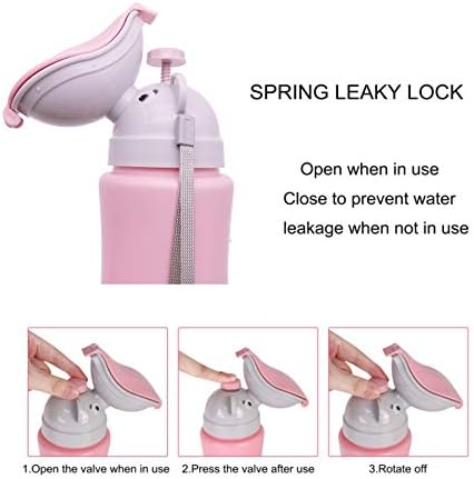 Portable Baby Child Potty Urinal Hygienic Travel Potty Emergency Toilet for Camping Car Travel and Kid Potty Pee Training, Leak Proof Travel Potty Bottle(Girl)