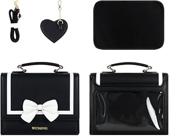 HOKMAH Ita Handbag Bag for Girls Women Kawaii Crossbody Bag Clear Window Shoulder Cute Messenger Bag Sling Wallet Lolita Bag, Black, Durable