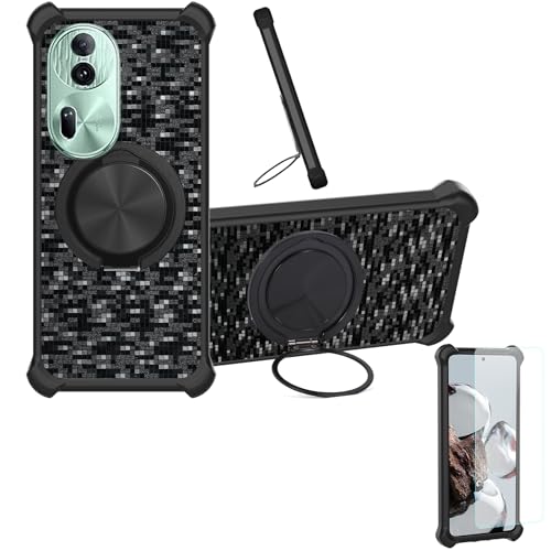 �Ή� Oppo Reno11 Pro Global �P�[�X Phone Case [1�� 9H+�d�x���� �K���X�t�B����][360°��]���X�^���h�A�}�O�l�b�g��]CX-11-HEI