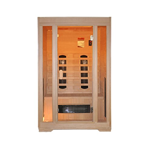 Premium Infrarotkabine 2 Personen Doppelt Vorderwand Glas inkl. USB Media Player