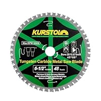 KURSTOL TCT Kreissägeblatt für Metall - 165mm 48T Hartmetall-Trennscheibe Bohrung 20mm mit 15.875mm Scheibe für Stahl, Eisen, Nickel, Titan, Eisenmetalle, Stahlrohre
