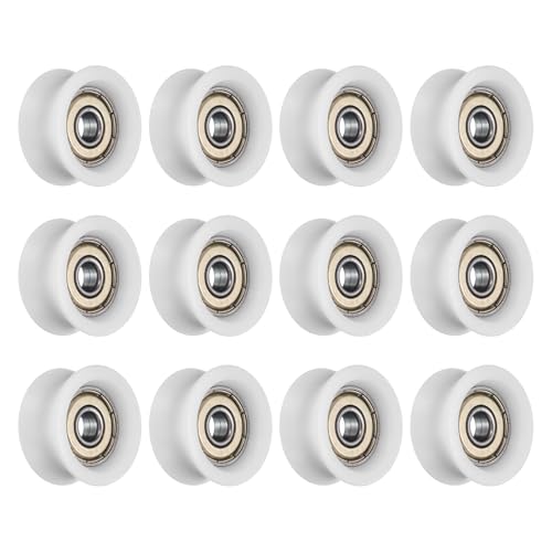 Roulement à rainure en U 6 x 27,3 x 13 mm poulie blanche pour rail rond de guidage linéaire