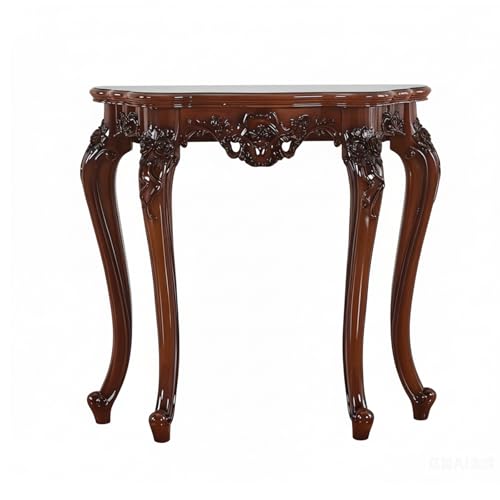 Quvex Vintage French Console Table, Wood Entryway Table with Curved