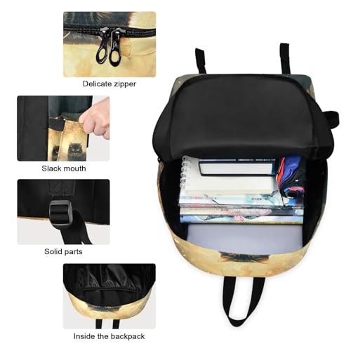 Backpack Lunch Bag Set Fantasy Night Cat Print, Big Storage Travel Backpacks with Insulated Lunch Box for Office Hiking Picnic3