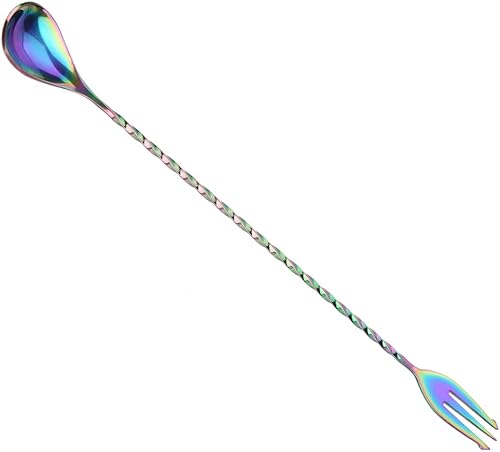 Miniatura 7 de Cuchara de cóctel de acero inoxidable con mango largo, herramienta de mezcla resistente para bebidas, cócteles, café, esencial para camareros (cola