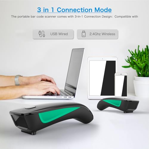Code bar reader portatif sans fil pour terminal de poche 1D autonome - 5