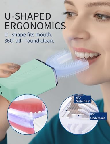 Image of U-Shaped Electric Toothbrush for Adults, Electric Toothbrush with IPX7 Waterproof, ultrasonic Toothbrush with 4 Clean Modes & 3 Light Modes