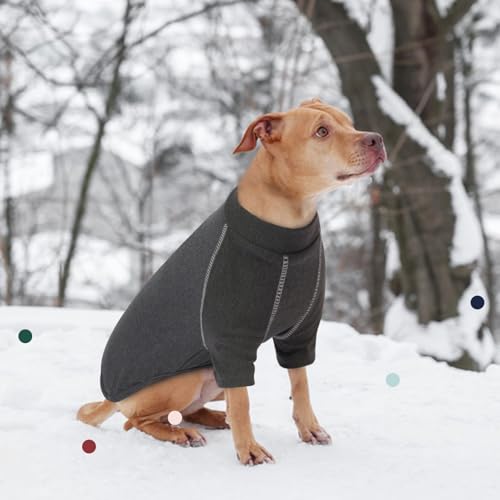 IECOii Hundepullover für Mädchen, Fleece, Größe M, grau, warmes Winter-Sweatshirt für mittelgroße Hunde, Mops & Dackel