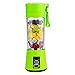 Meyall przenośny blender do smoothies owocowy lód, ładowanie USB osobisty rozmiar mini elektryczna sokowirówka kubek mieszacz do żywności z butelką 380 ml 6 ostrzami do domu kuchni biura na świeżym powietrzu sporty podróż (zielony)