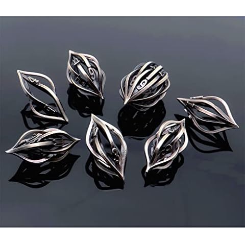 CREEBUY Metal DND Game Dice Set: Arcanum Dice for Dungeon and Dragons Table Games-Metal 3D Printed Hollow Dice Polyhedral D&D RPG MTG Game Alien Dice Creative Gift for Families,Friends Cover