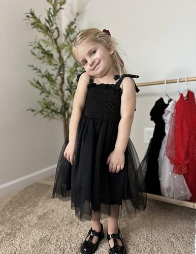 Arshiner Toddler Girl Tutu Dress Summer Bow-Tie Straps Casual Dresses Kids Princess Flowy Swing Clothes for 2-7Y4